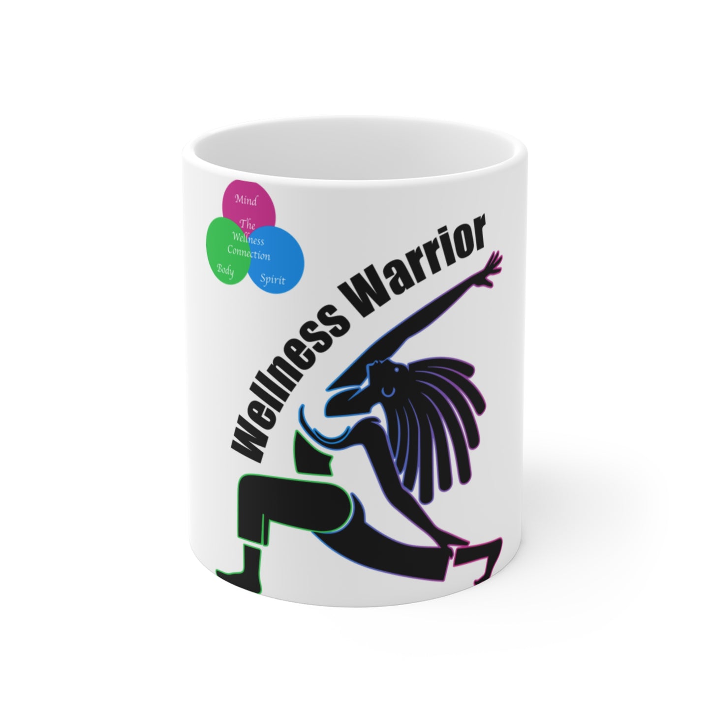 Wellness Warrior Mug - 11oz Motivational Coffee Cup for Mind, Body, Spirit